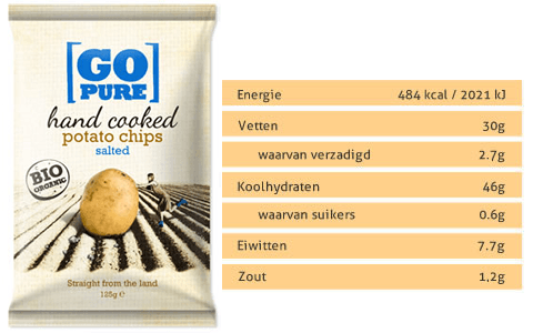 GoPure biologische hand gebakken chips zout